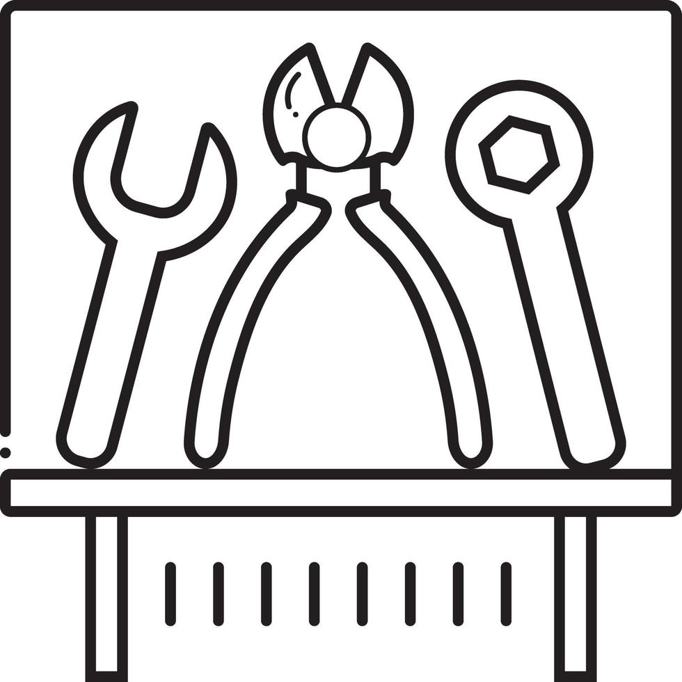 lijn pictogram voor tools vector