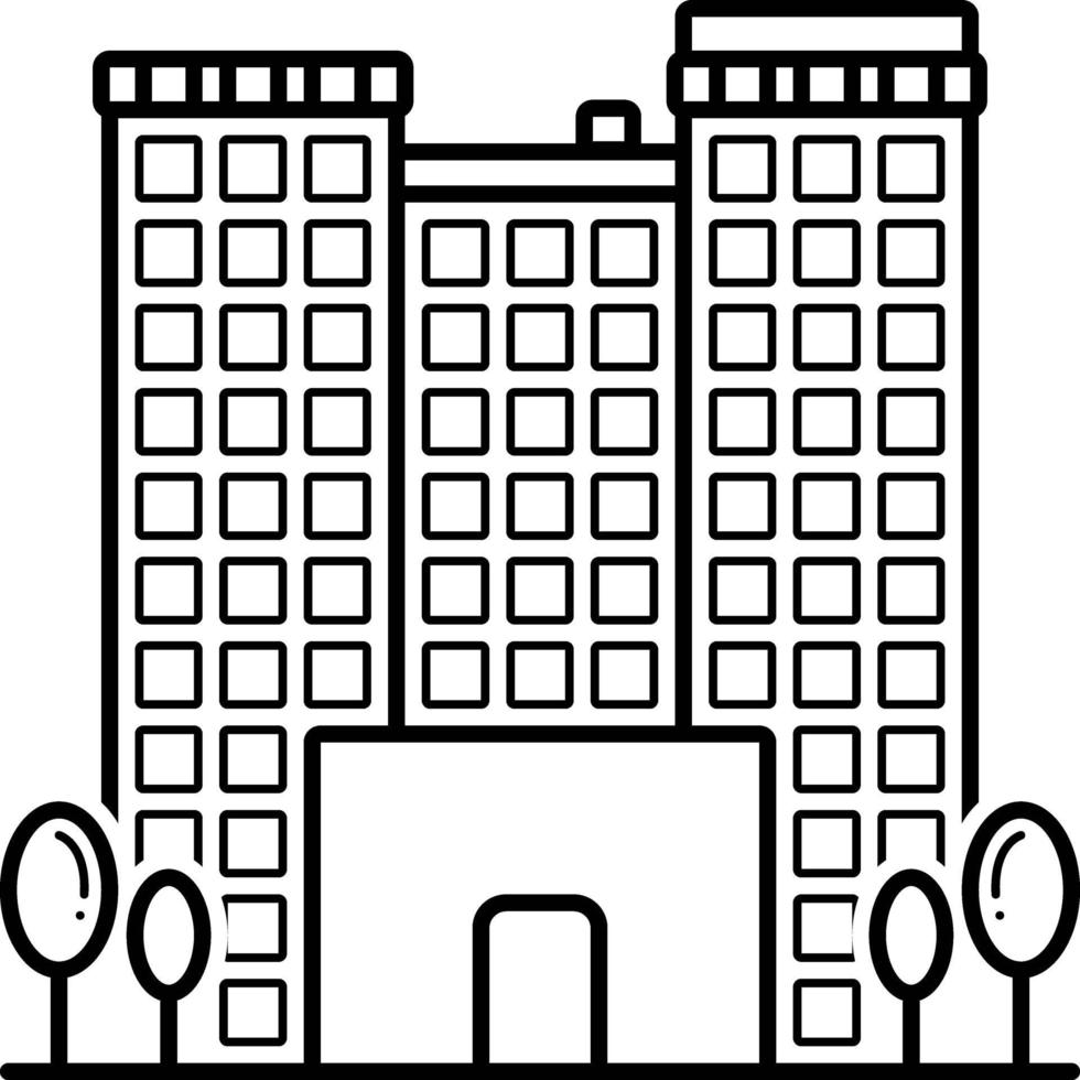 lijnpictogram voor appartementen vector