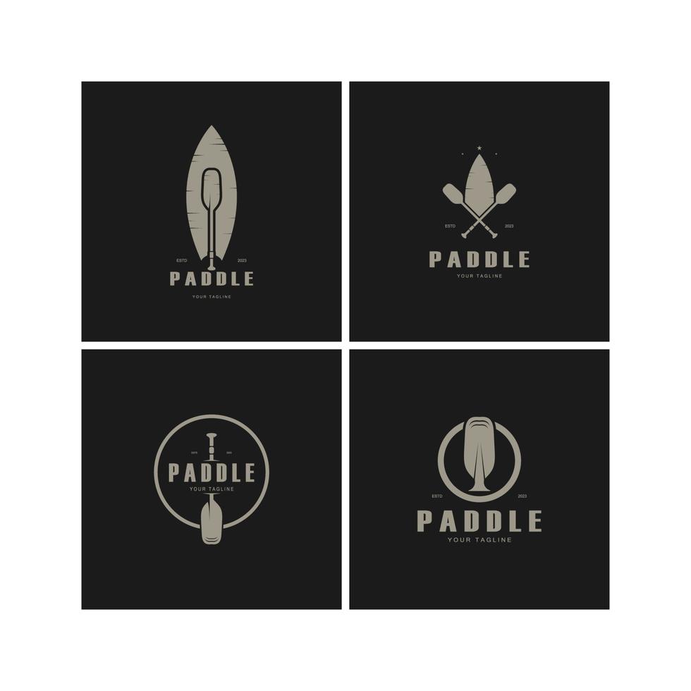 gemakkelijk peddelen logo ontwerp voor surfen, raften, kano, boot, surfen en roeien uitrusting zakelijk, vector