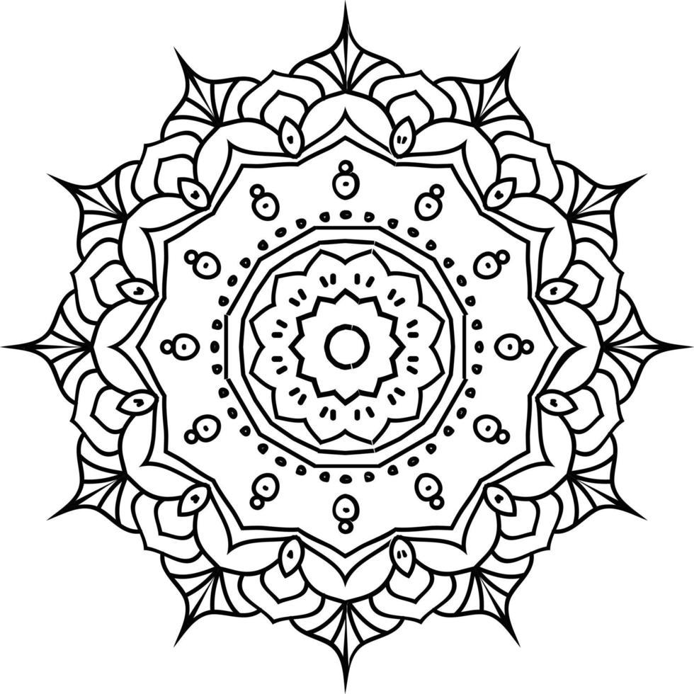 Arabisch figuur mandala bloem zwart en wit sier- mandala patroon ontwerp vector