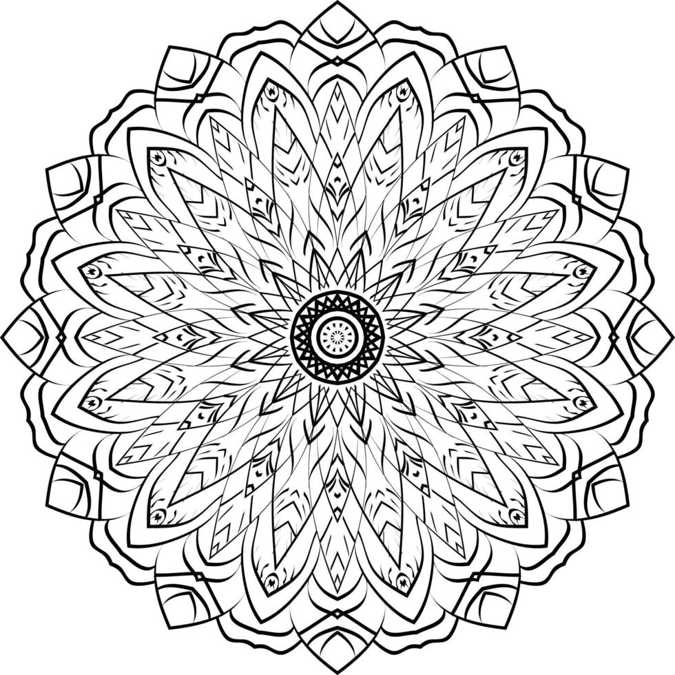 Arabisch figuur mandala bloem zwart en wit sier- mandala patroon ontwerp vector