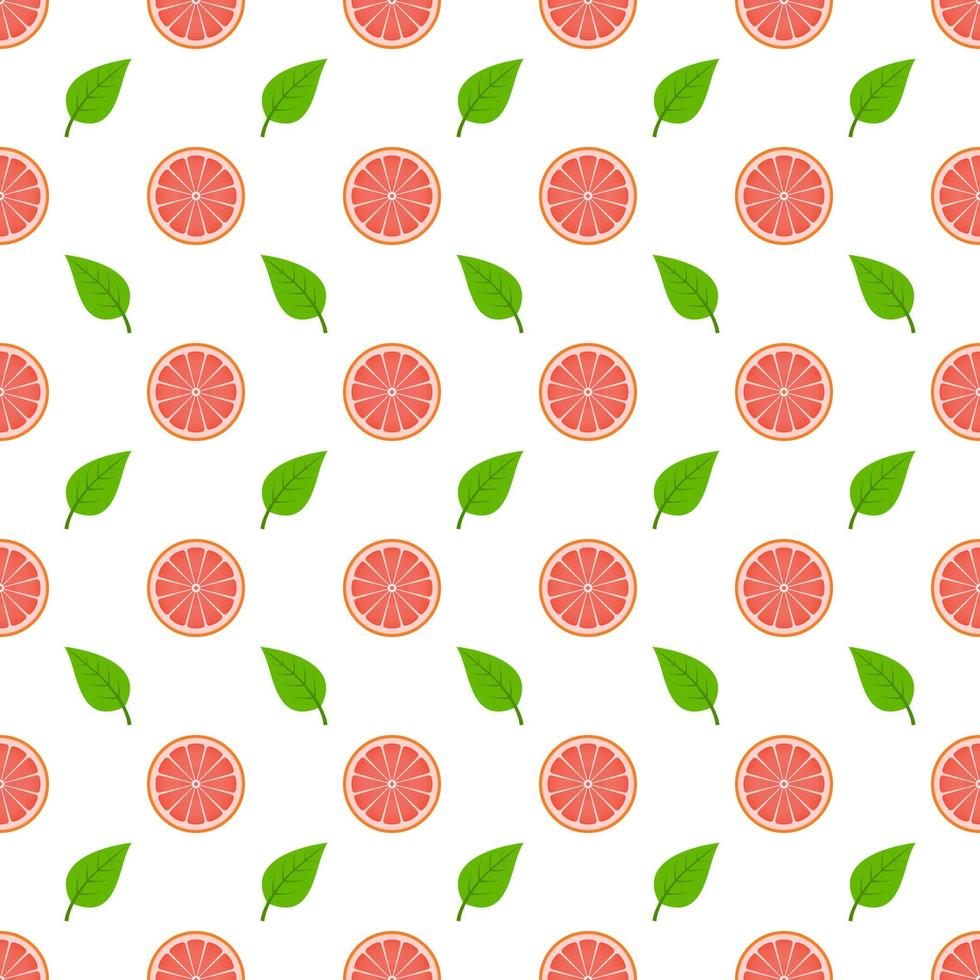 vector naadloos patroon met grapefruits en blad.