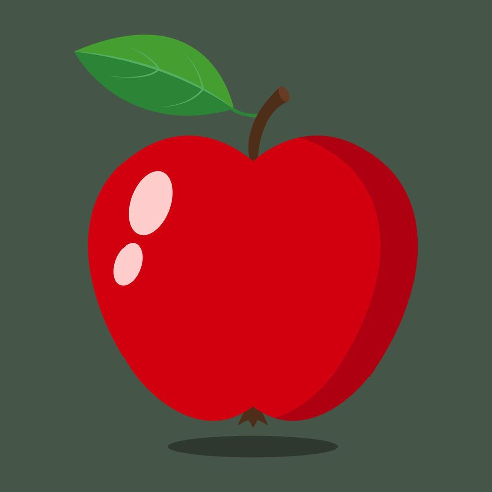 rood appel illustratie geïsoleerd Aan groen achtergrond. vector