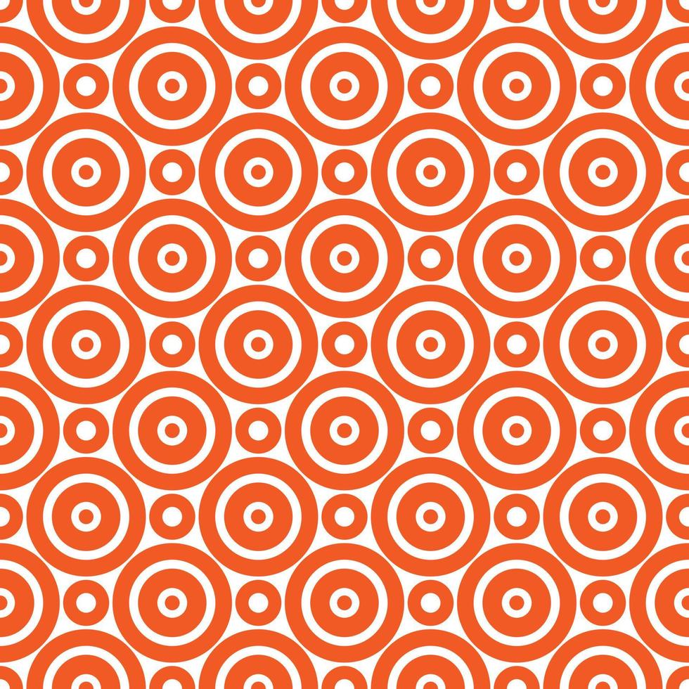 oranje en wit cirkels naadloos patroon. vector