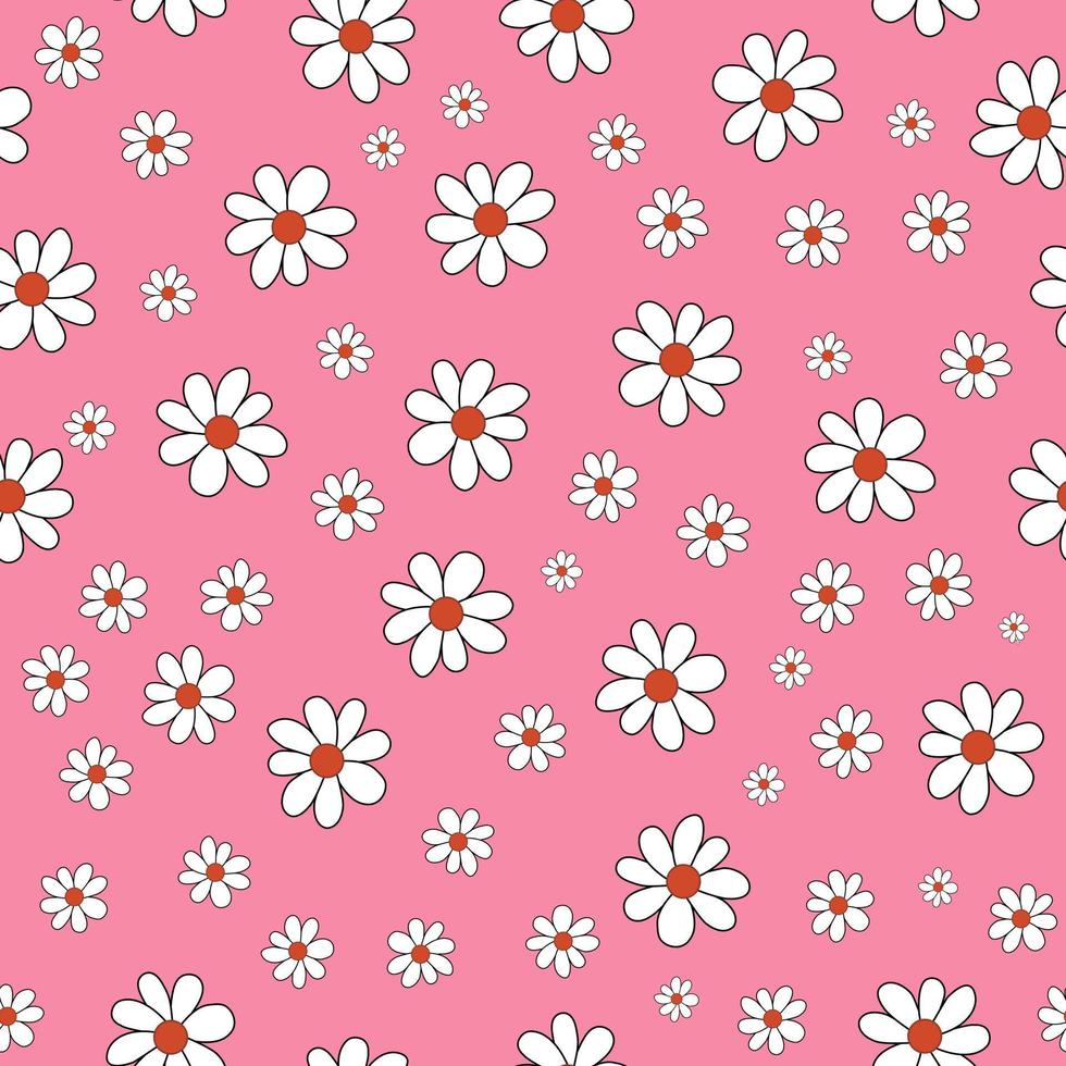 bloemen patroon bloemen Aan licht roze achtergrond. vector