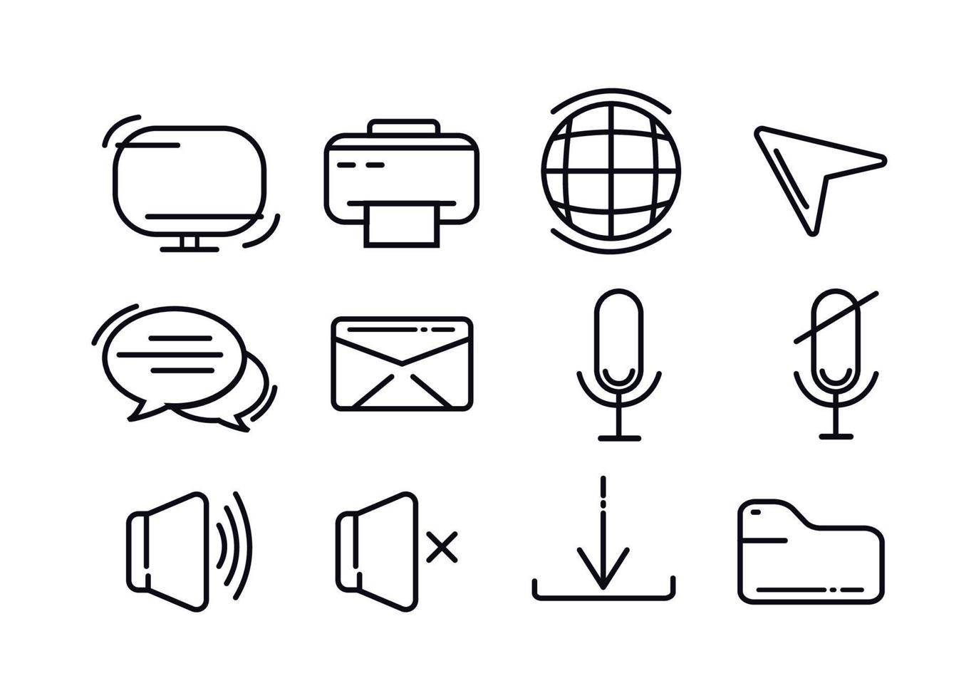 een reeks van computer pictogrammen en voor de internet vector