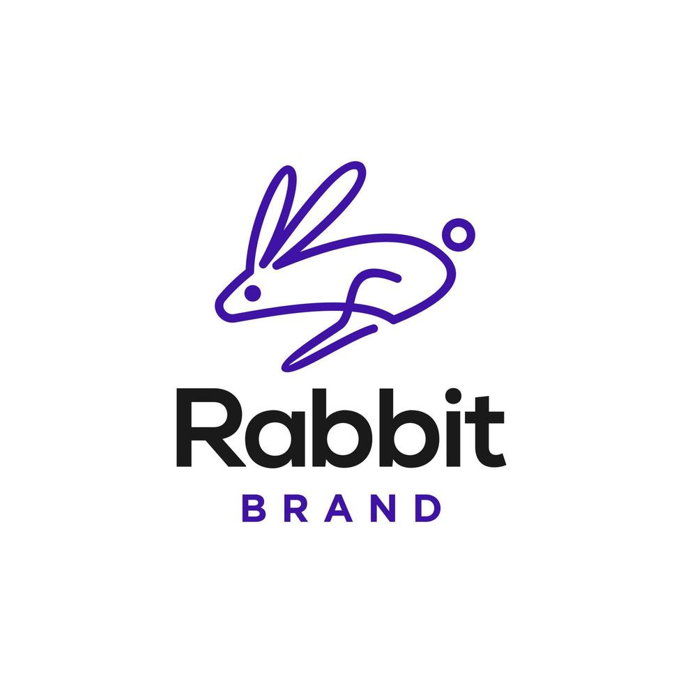 abstract konijn schets logo icoon ontwerp. meetkundig lineair minimalistisch lijn logo icoon haas. vector