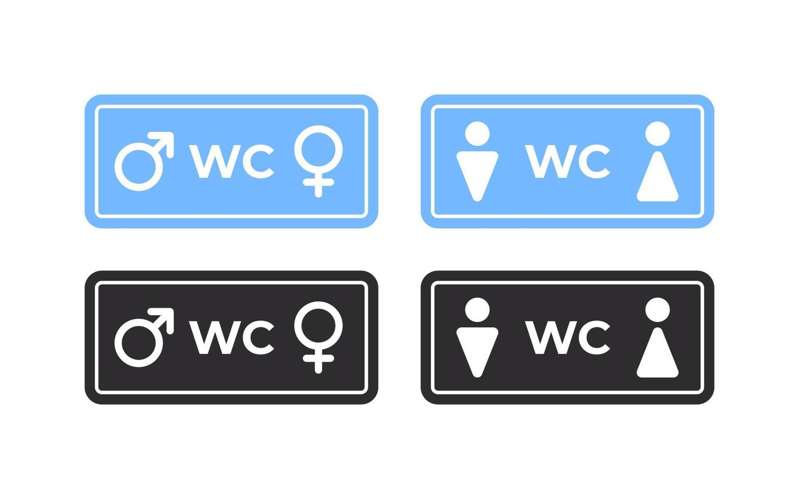 toilet pictogrammen. meisjes en jongens toiletten teken en symbool. badkamer teken. vector schaalbaar grafiek