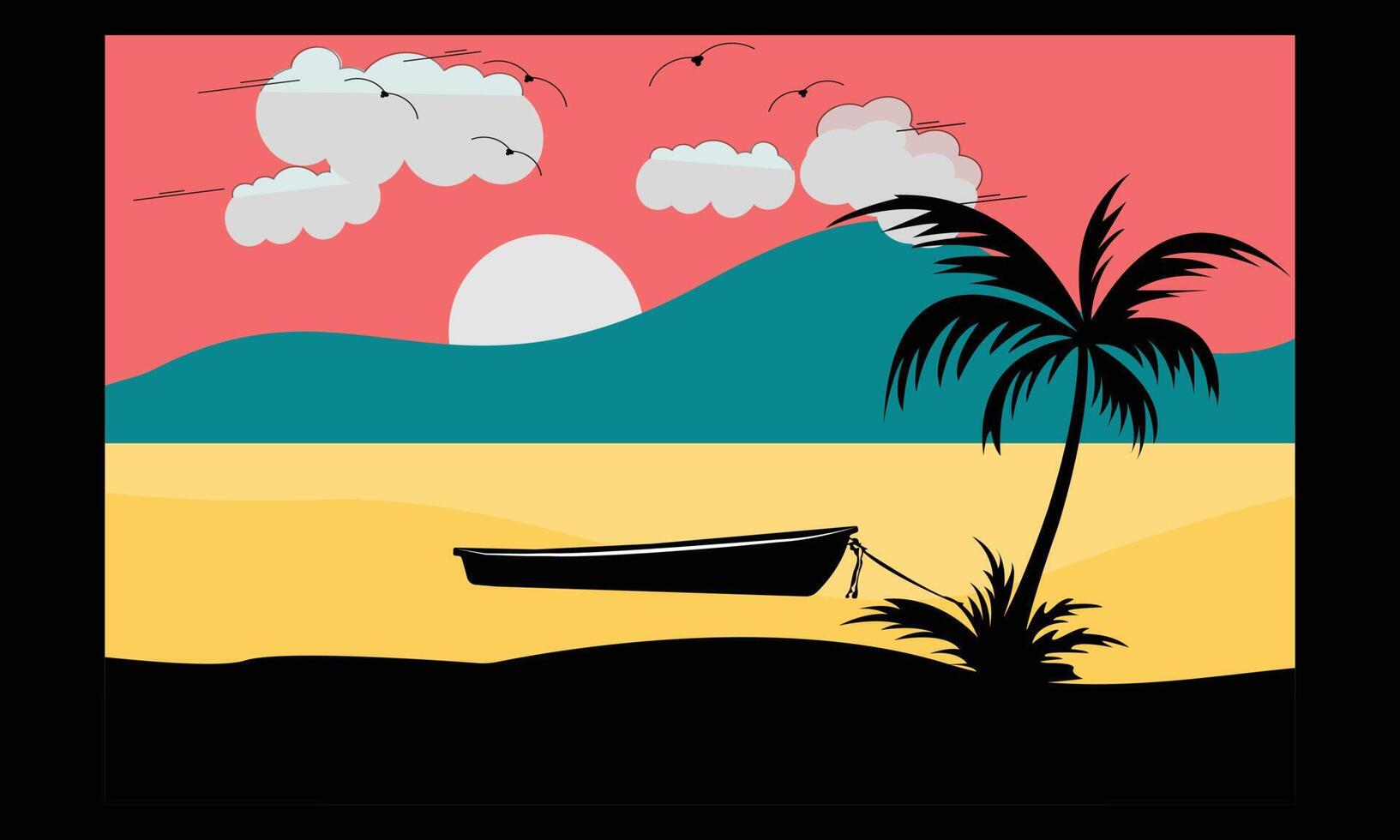 kleurrijk strand SVG illustratie ontwerp. vector