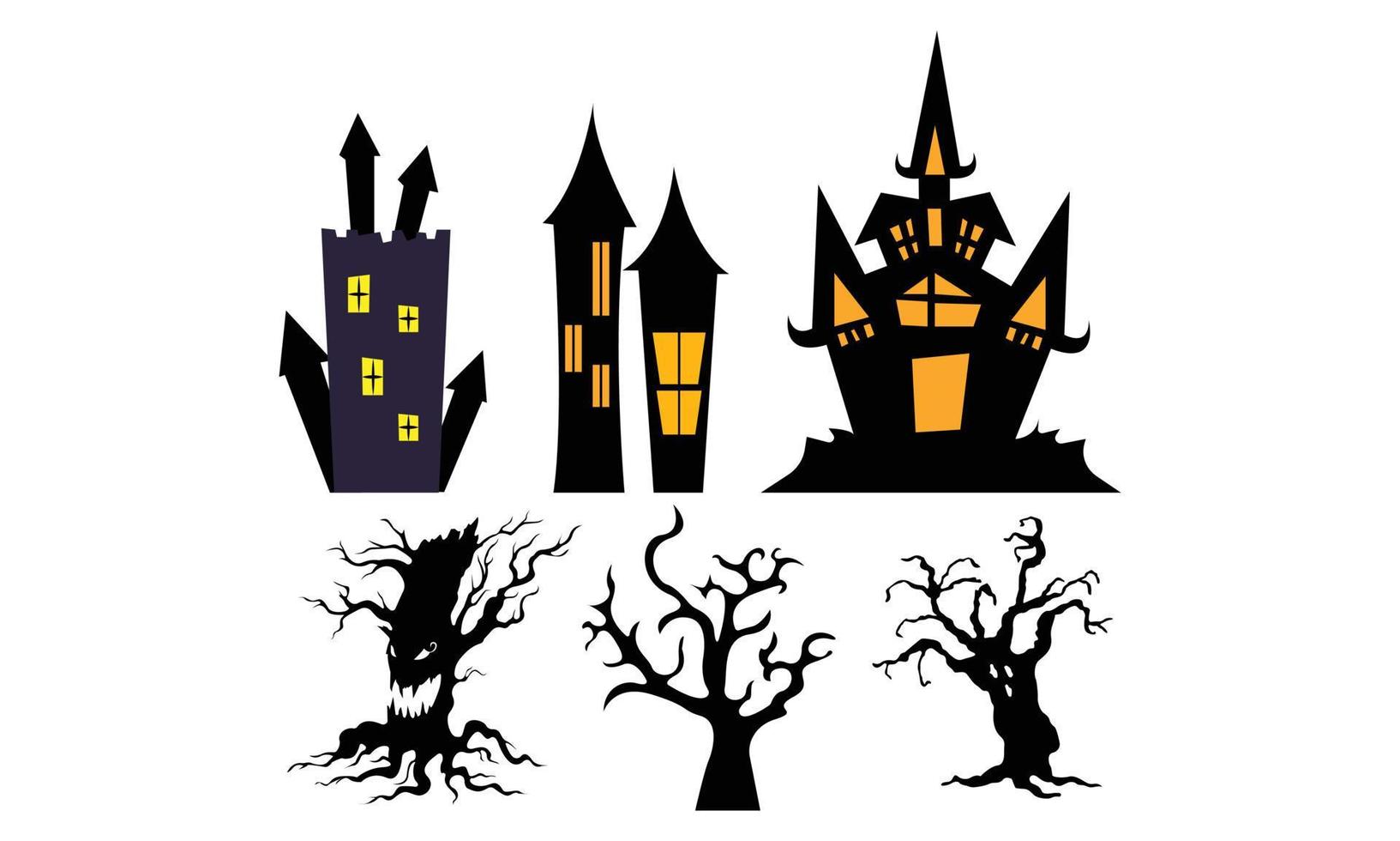 wijnoogst griezelig halloween clip art stickers SVG ontwerp. halloween Pasen ontwerp en kleurrijk ontwerpen. vector