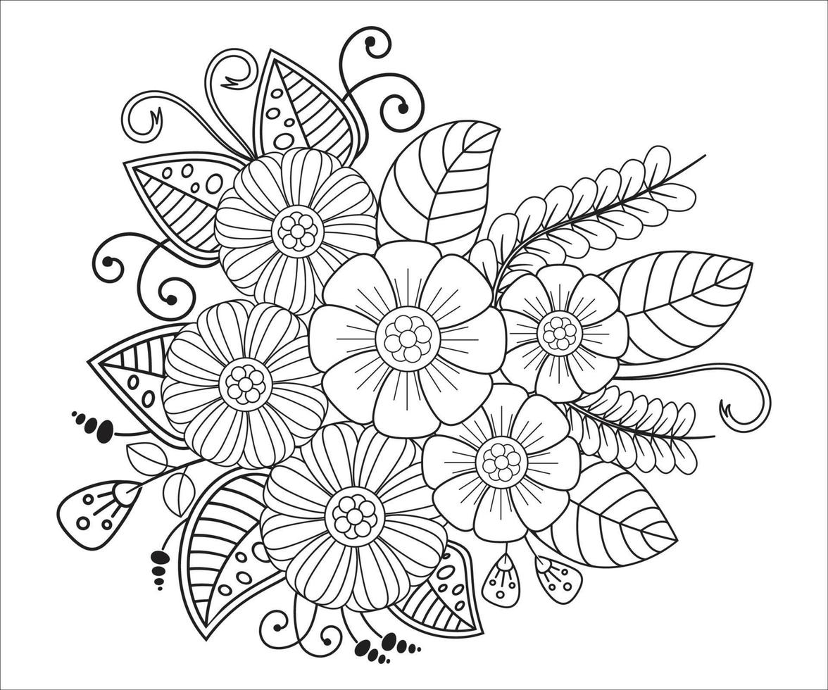 mehndi bloemen kleur bladzijde voor volwassen vector