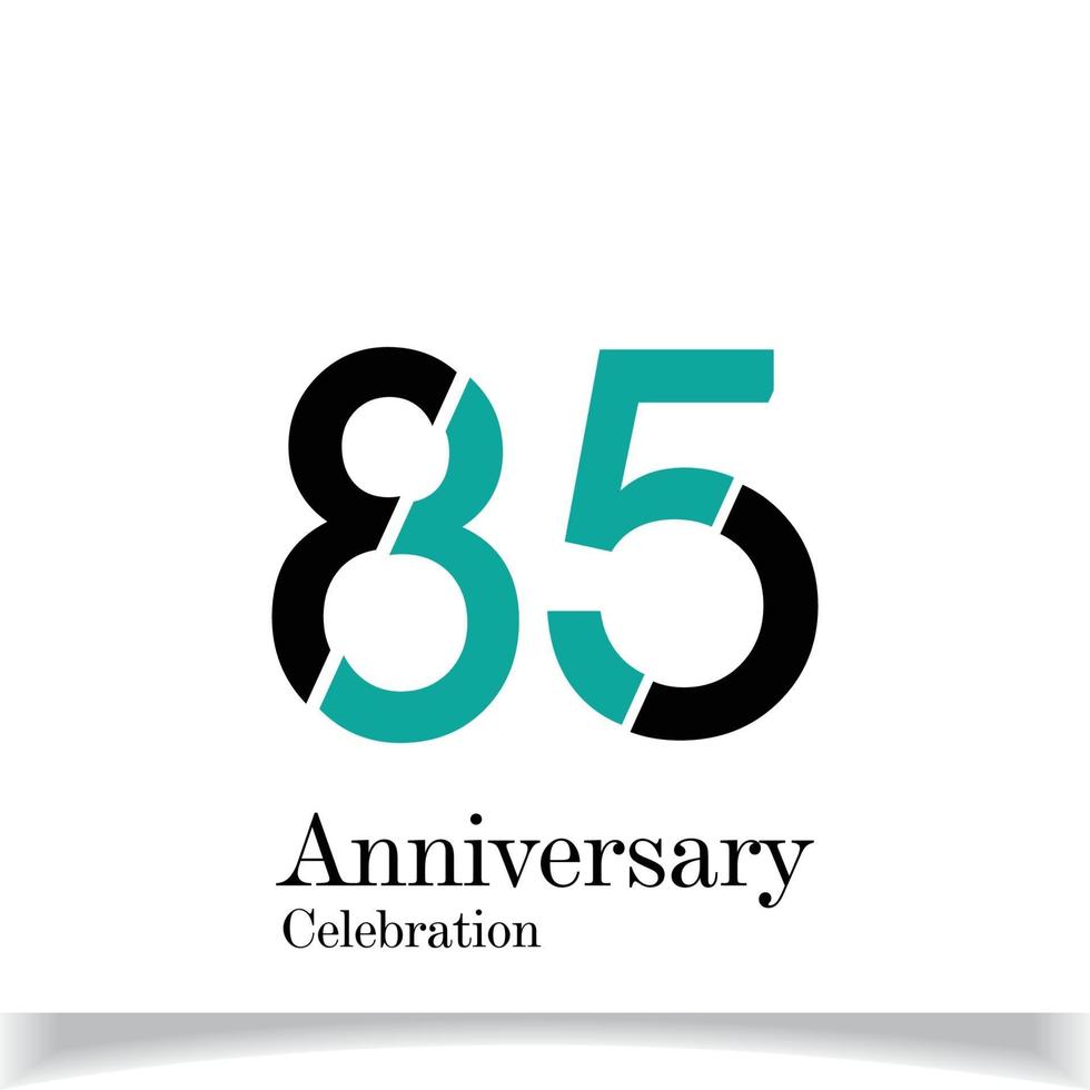 85 jaar verjaardag viering blauwe kleur vector sjabloon ontwerp illustratie