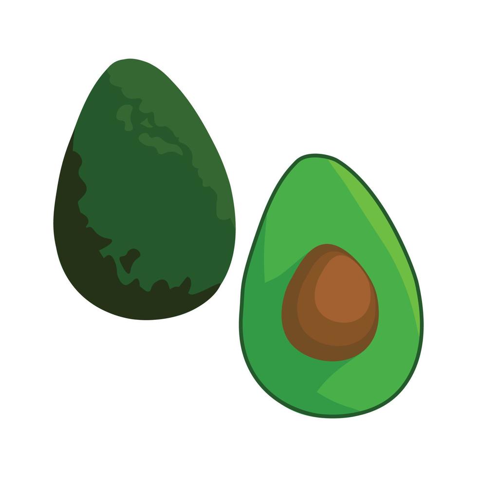 vector illustratie van een avocado Aan wit achtergrond