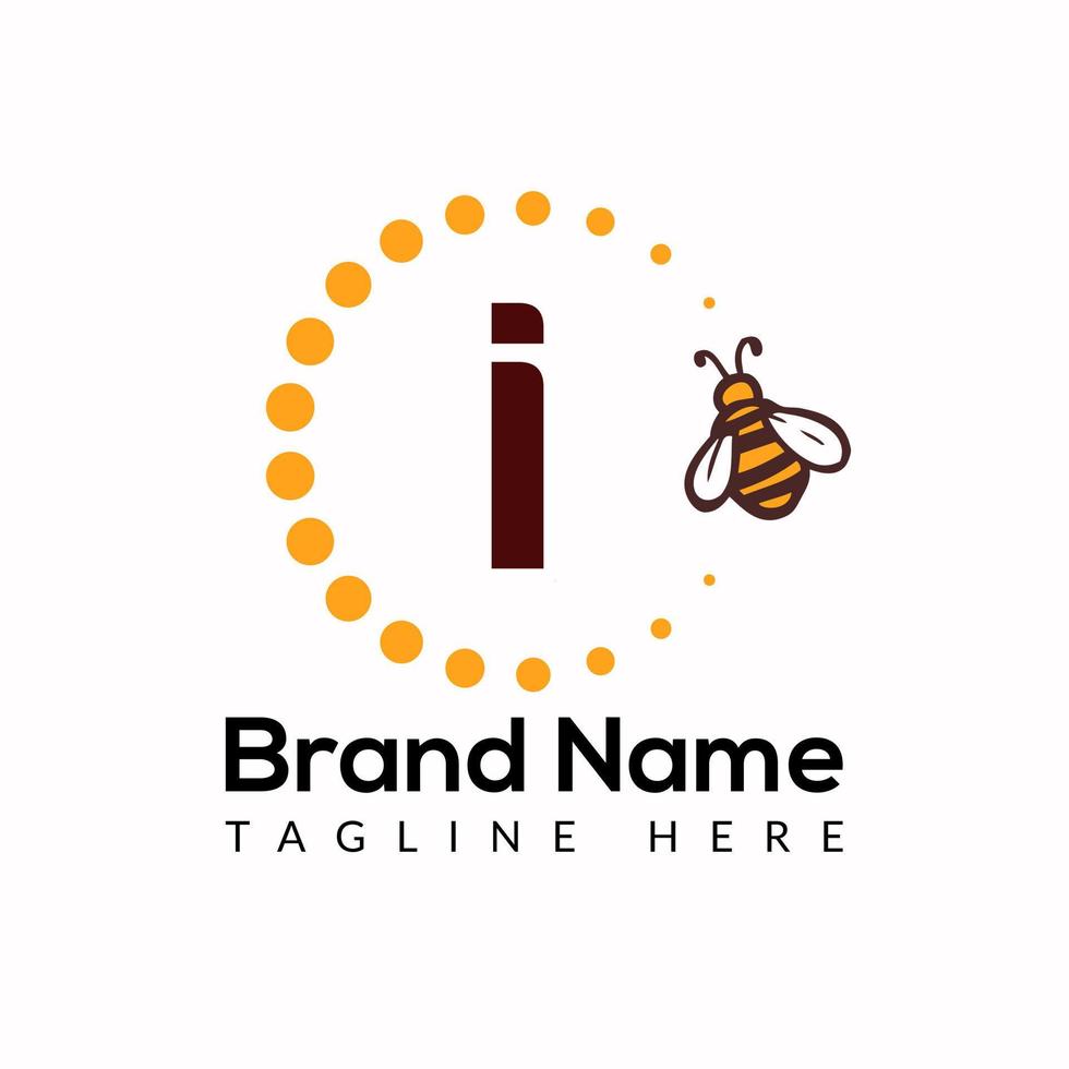 bij sjabloon Aan ik brief. bij en honing logo ontwerp concept vector
