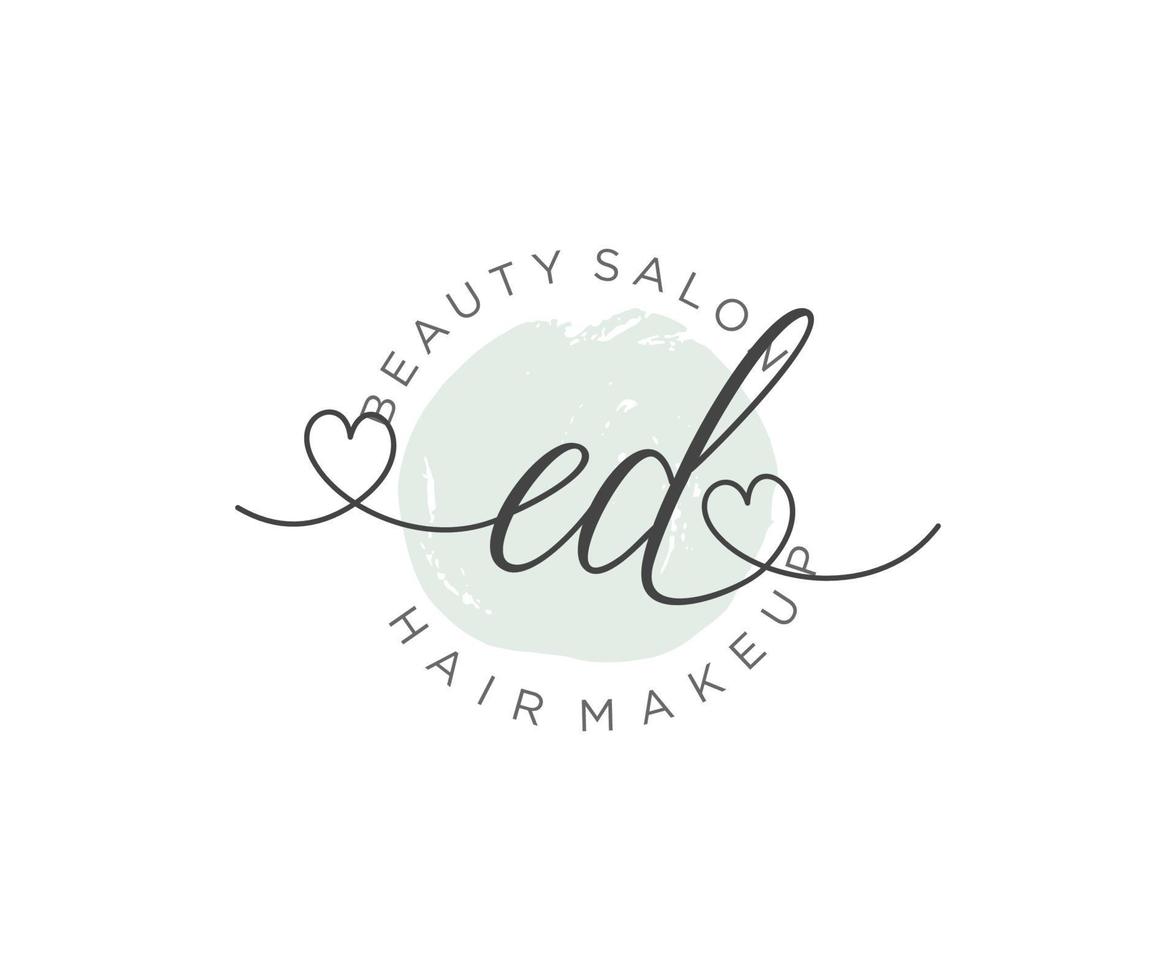 eerste ed vrouwelijk logo collecties sjabloon. handschrift logo van eerste handtekening, bruiloft, mode, juwelen, boetiek, bloemen en botanisch met creatief sjabloon voor ieder bedrijf of bedrijf. vector