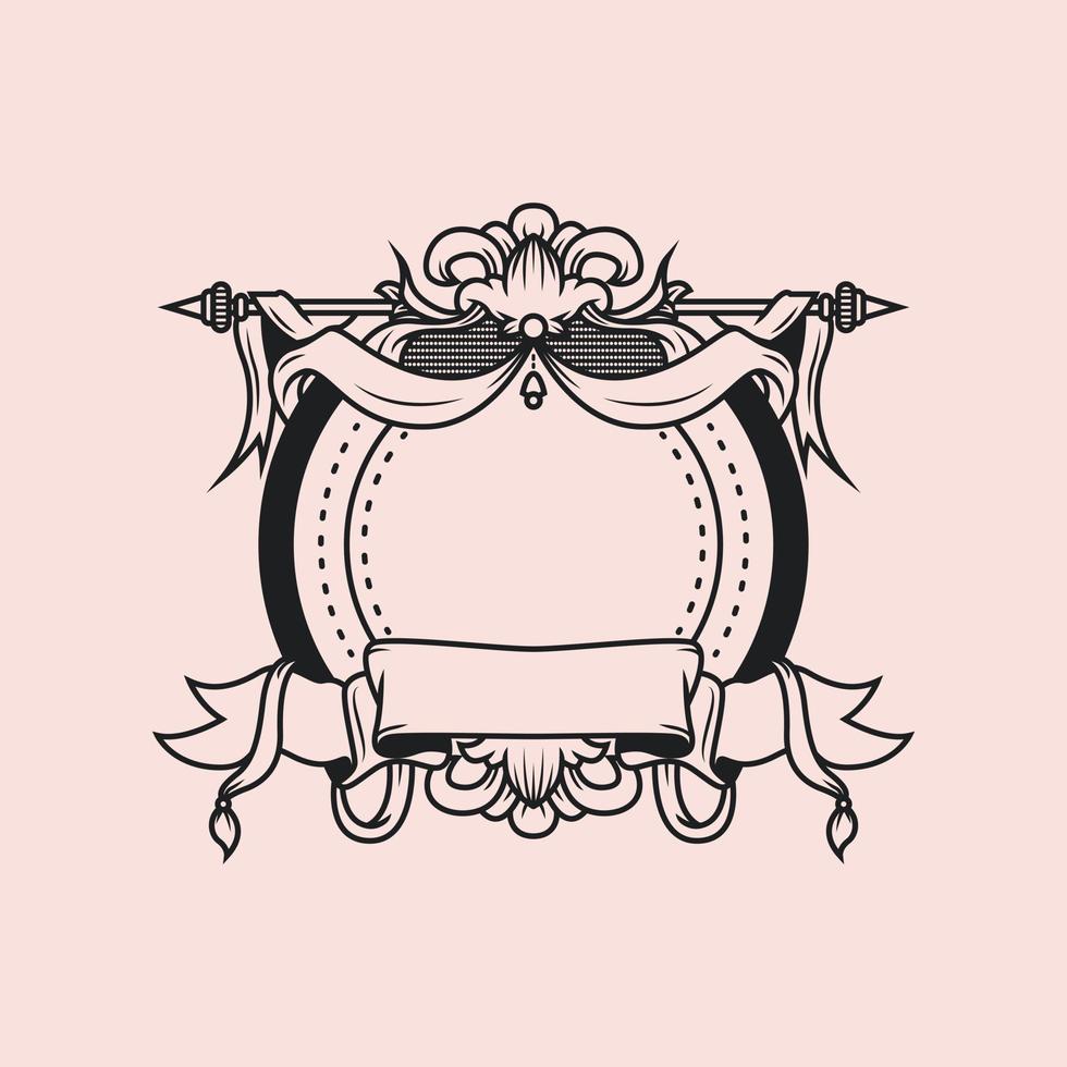 cirkel embleem logo met ornament vector