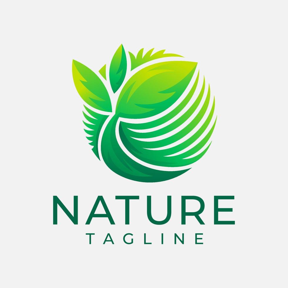modern helling natuur fabriek logo ontwerp. minimalistische biologisch blad logo branding. vector