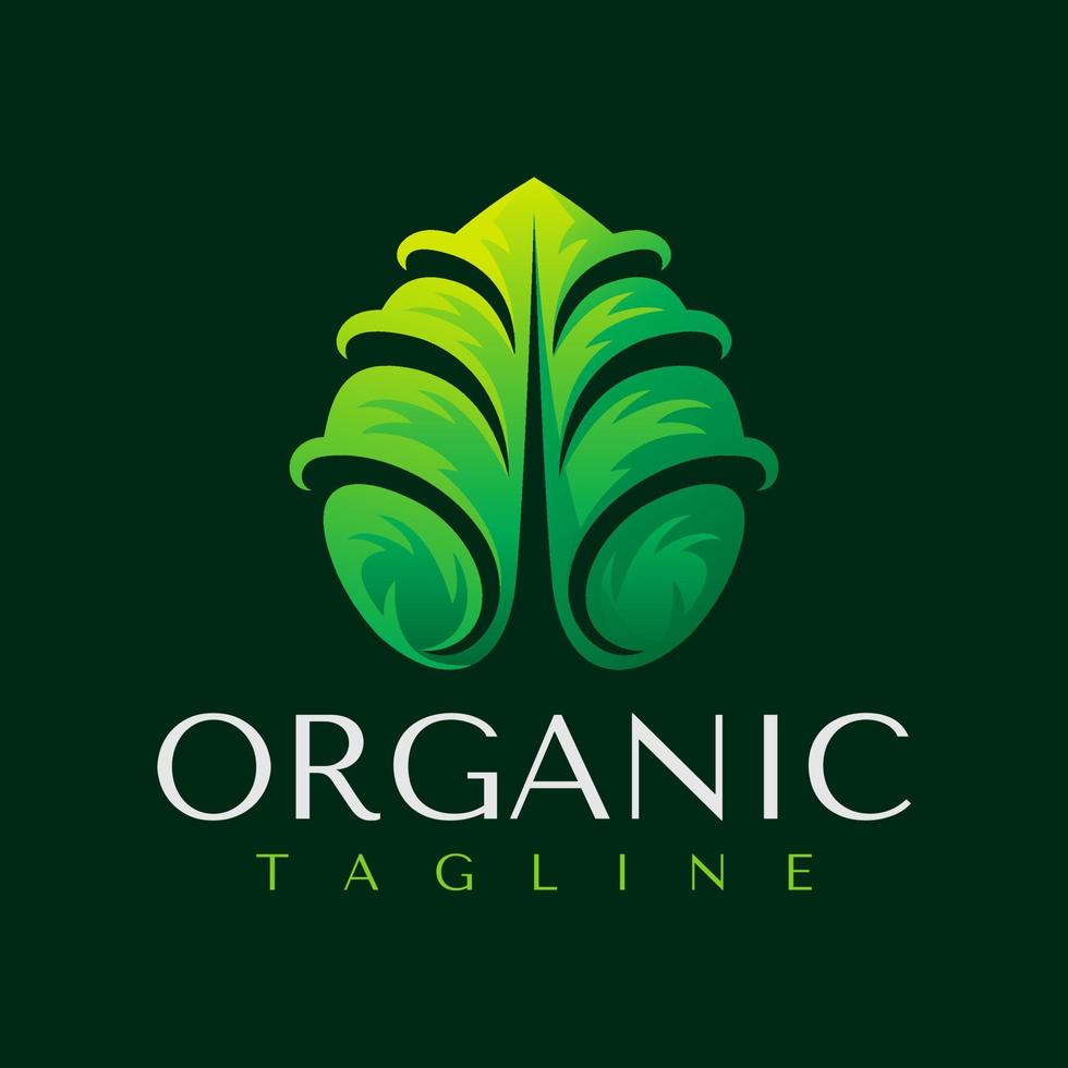 modern helling blad fabriek logo ontwerp. kleurrijk groen natuur biologisch logo merk. vector