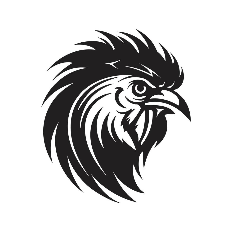 haan, logo concept zwart en wit kleur, hand- getrokken illustratie vector