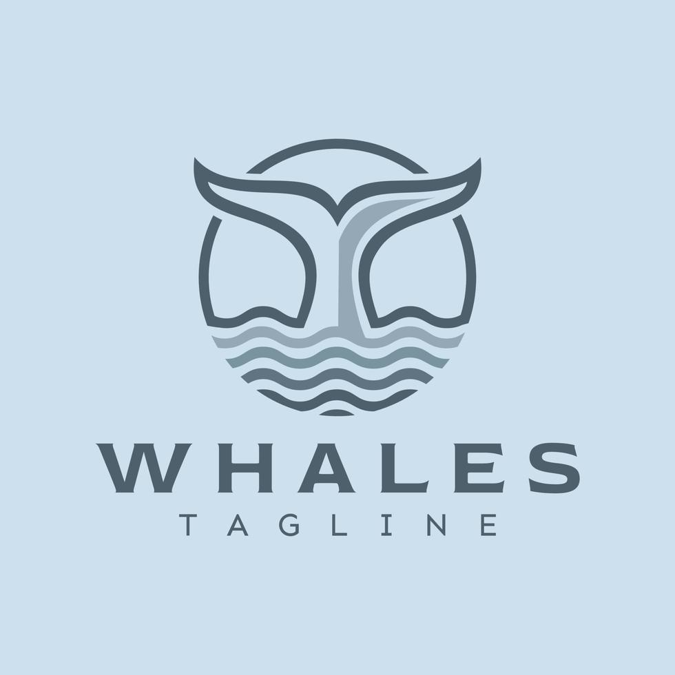 minimalistische walvis vin lijn logo ontwerp. modern meetkundig orka walvis logo branding. vector