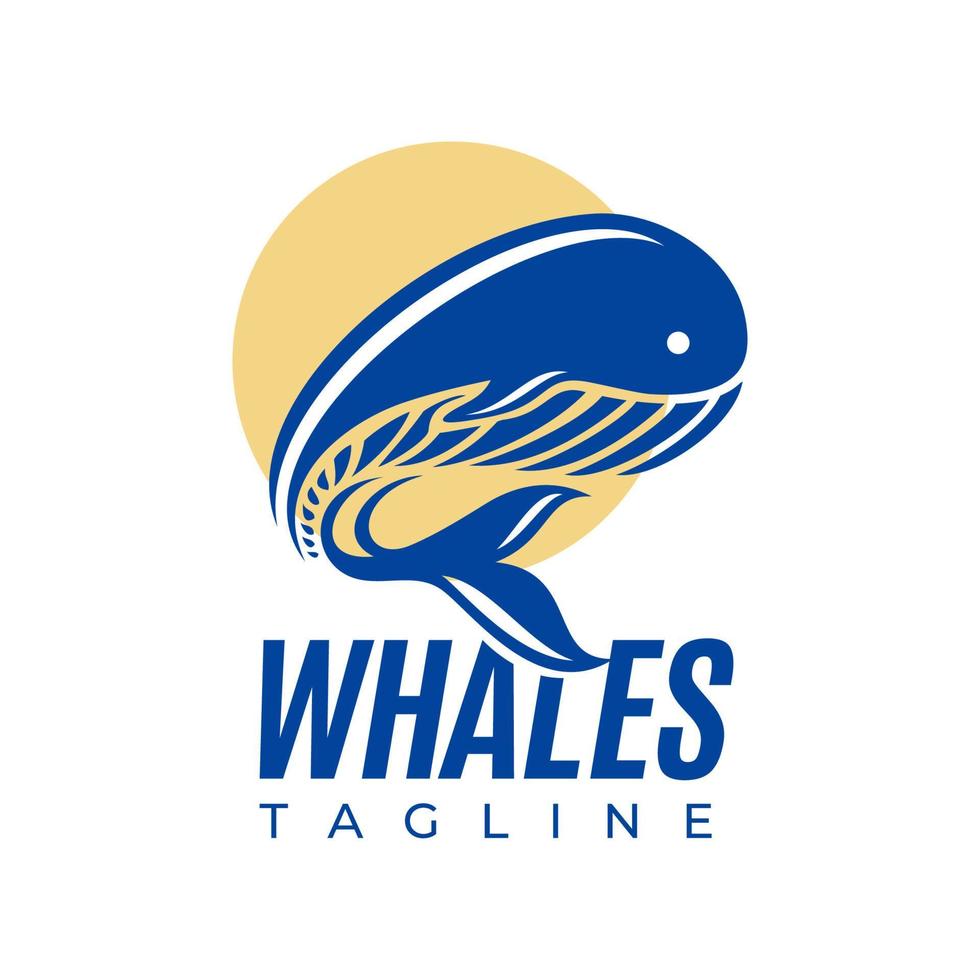 illustratief jumping walvis logo ontwerp. modern pret walvis dieren in het wild logo vector. vector