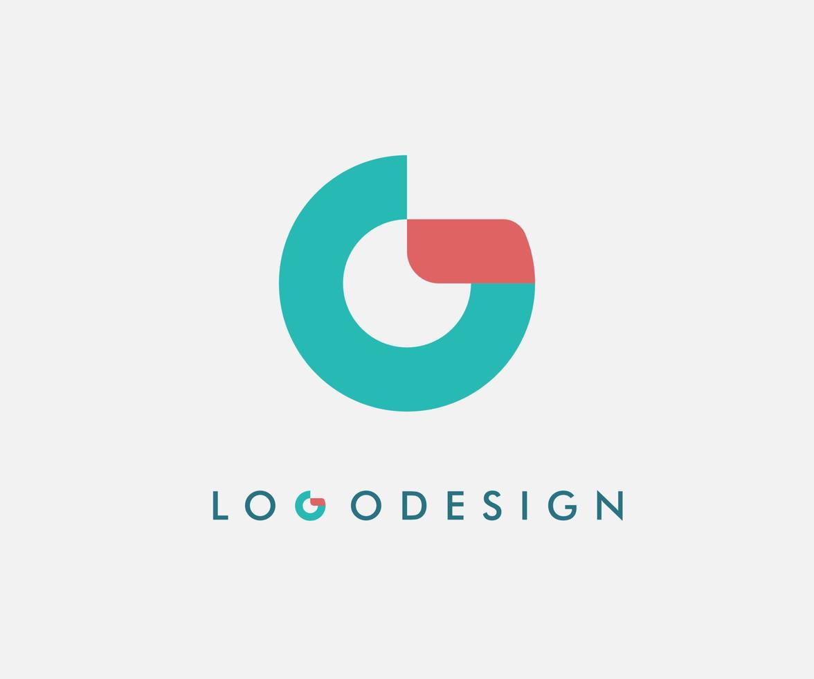 eerste brief g logo. rood en blauw cirkel vorm origami stijl geïsoleerd Aan wit achtergrond. bruikbaar voor bedrijf en branding logo's. vlak vector logo ontwerp sjabloon element.