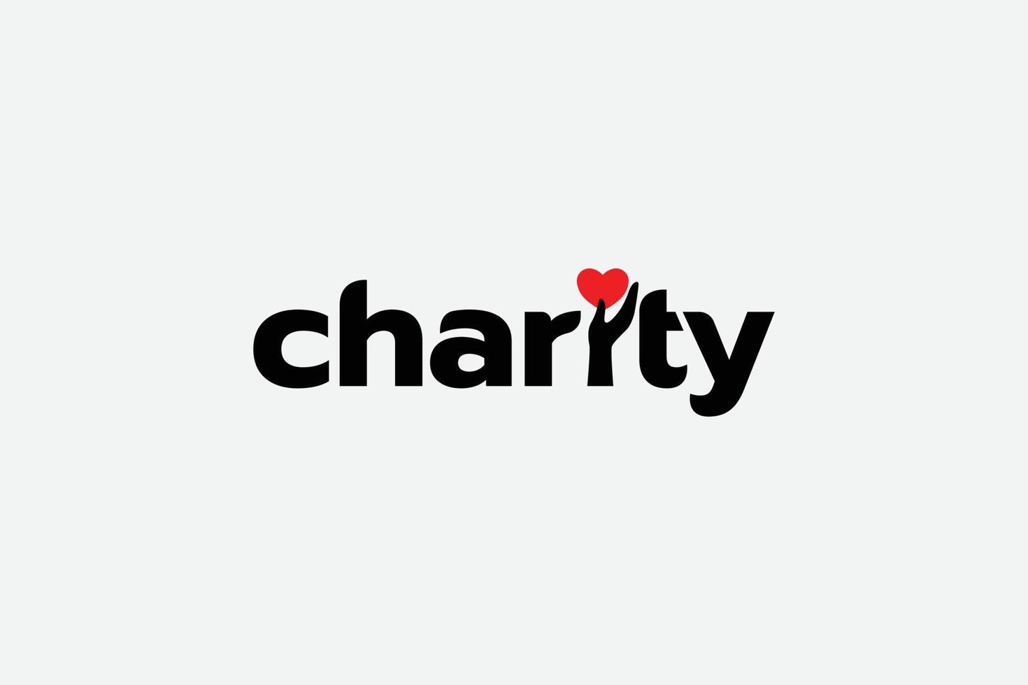 liefdadigheid logo met de brief ik vormig Leuk vinden een hand- besparing een hart. vector