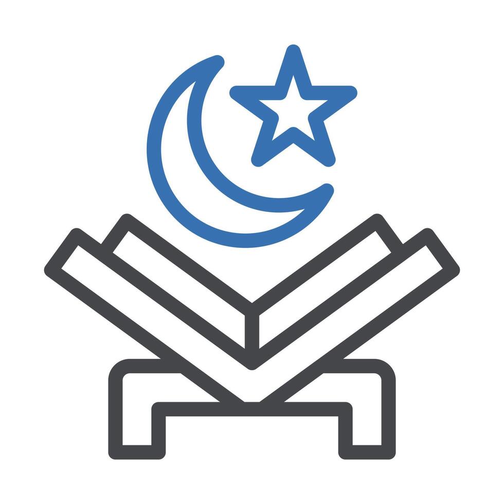 koran icoon duokleur grijs blauw kleur Ramadan symbool perfect. vector