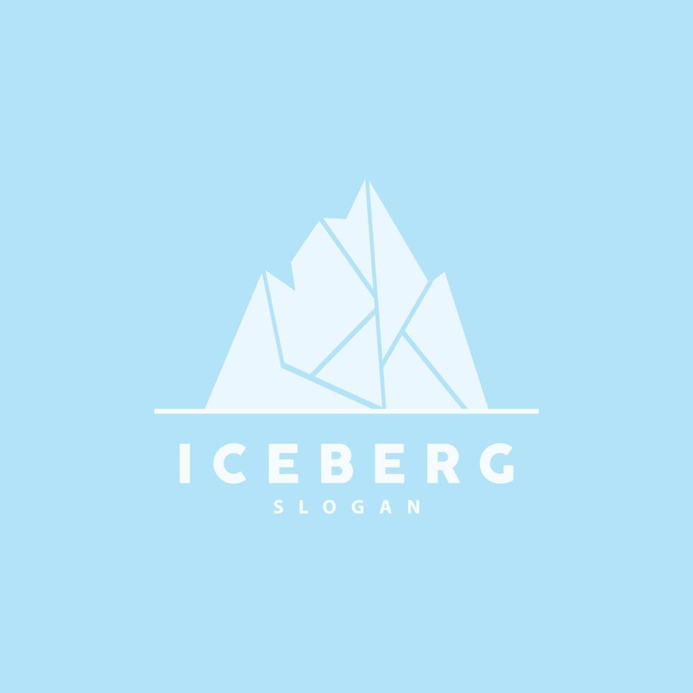 ijsberg logo, antarctisch bergen vector in ijs blauw kleur, natuur ontwerp, Product merk illustratie sjabloon icoon