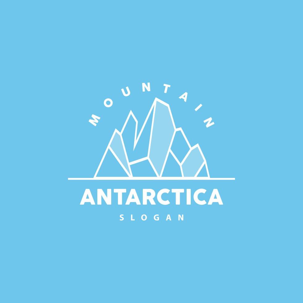 ijsberg logo, antarctisch bergen vector in ijs blauw kleur, natuur ontwerp, Product merk illustratie sjabloon icoon