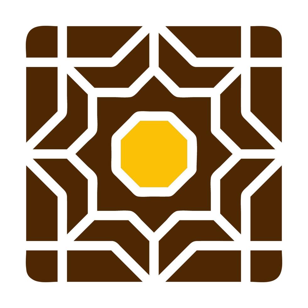 decoratie icoon solide bruin geel kleur Ramadan symbool perfect. vector