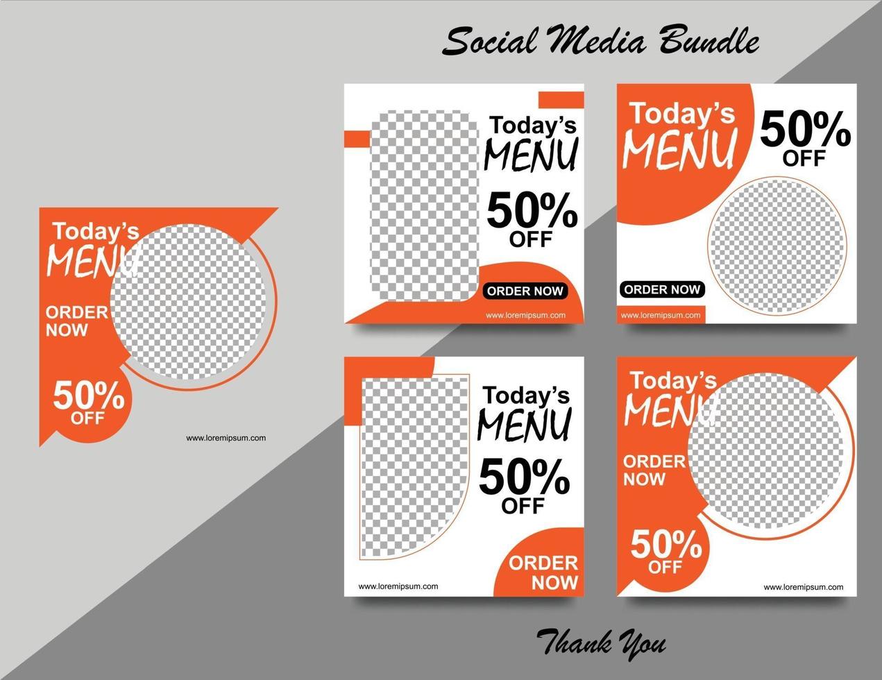 sociale media-banner voor levensmiddelenbedrijven. voedsel sociale mediasjabloon voor restaurantzaken. moderne sociale sjabloon postbanner. voedselkorting post-sjabloon. vector