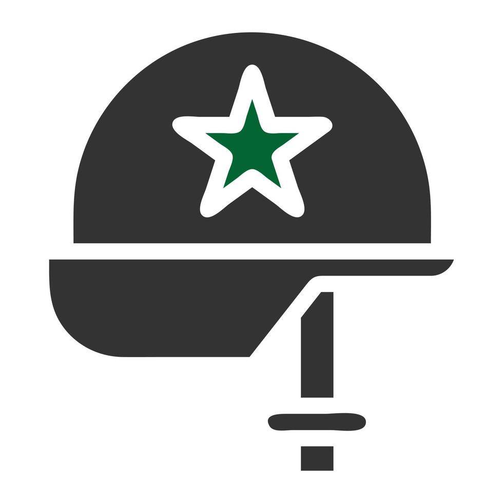 helm icoon solide grijs groen kleur leger symbool perfect. vector