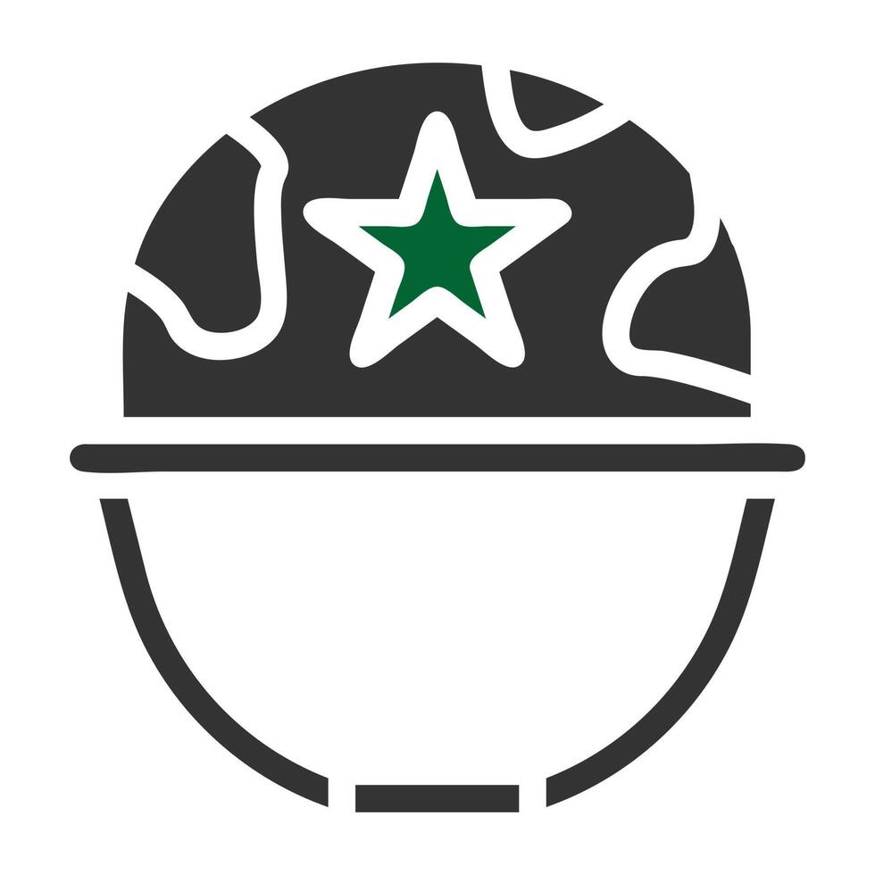 helm icoon solide grijs groen kleur leger symbool perfect. vector