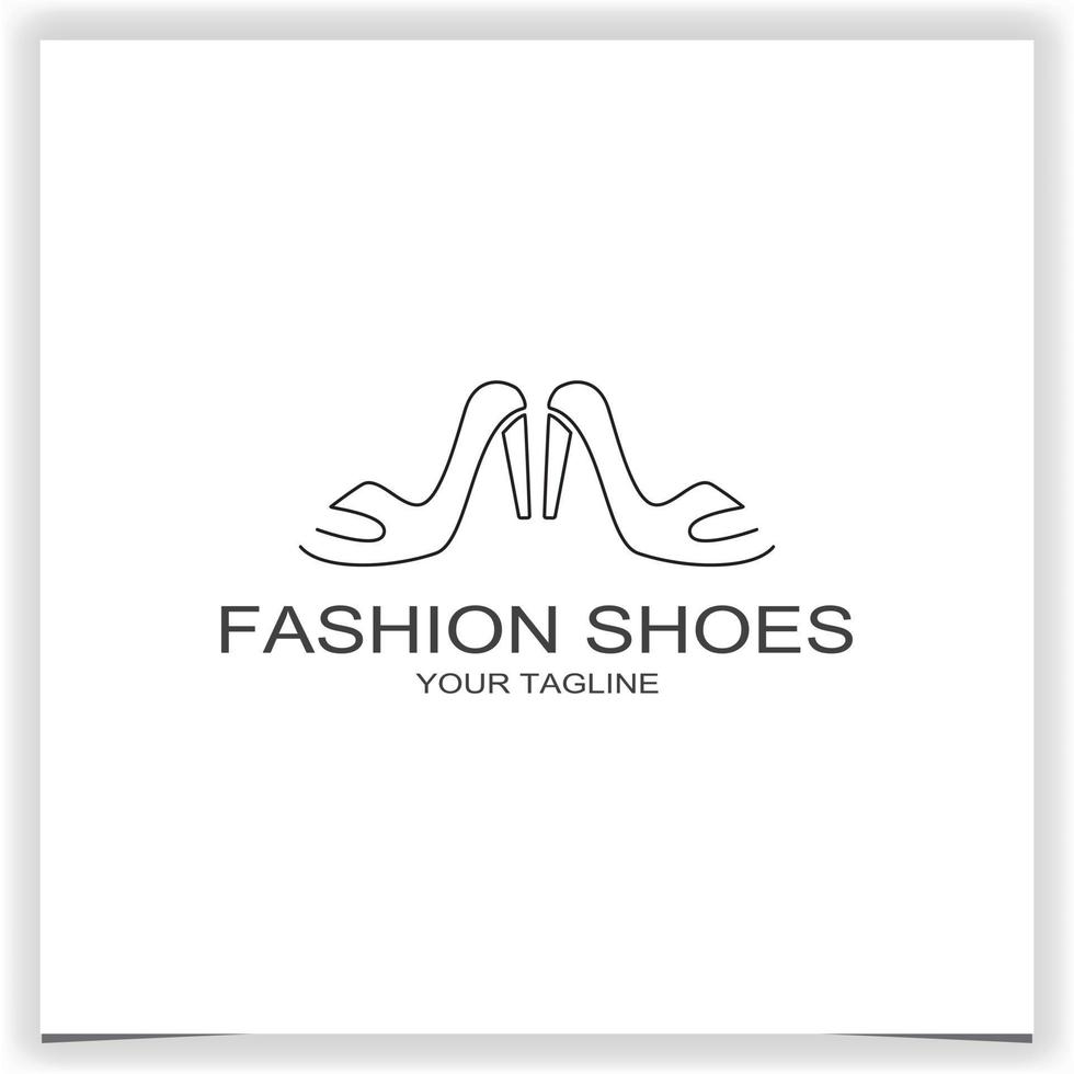 schets mode Dames schoenen logo premie elegant sjabloon vector eps 10