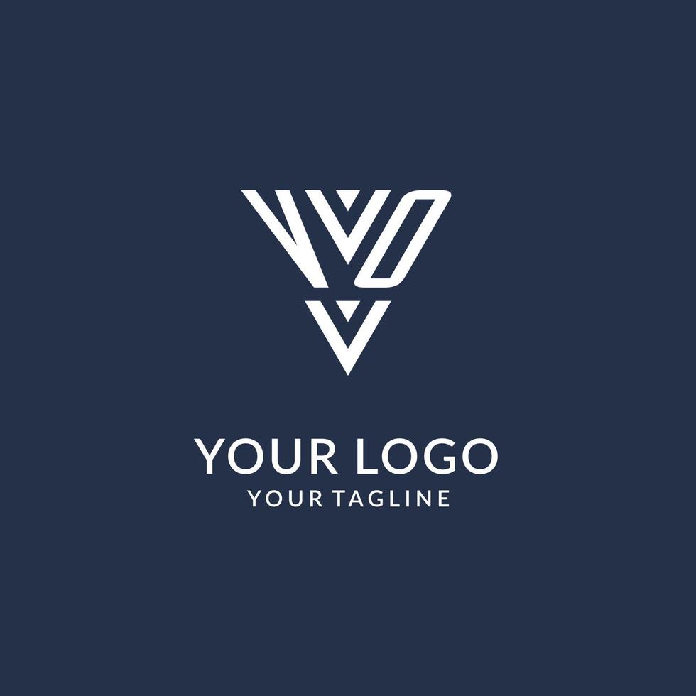 vo driehoek monogram logo ontwerp ideeën, creatief eerste brief logo met driehoekig vorm logo vector