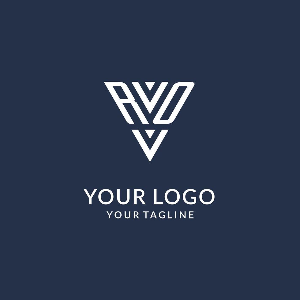 ro driehoek monogram logo ontwerp ideeën, creatief eerste brief logo met driehoekig vorm logo vector