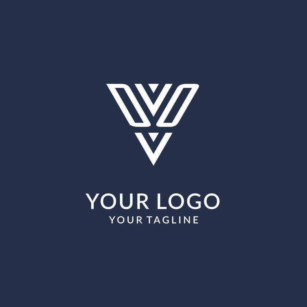 Doen driehoek monogram logo ontwerp ideeën, creatief eerste brief logo met driehoekig vorm logo vector