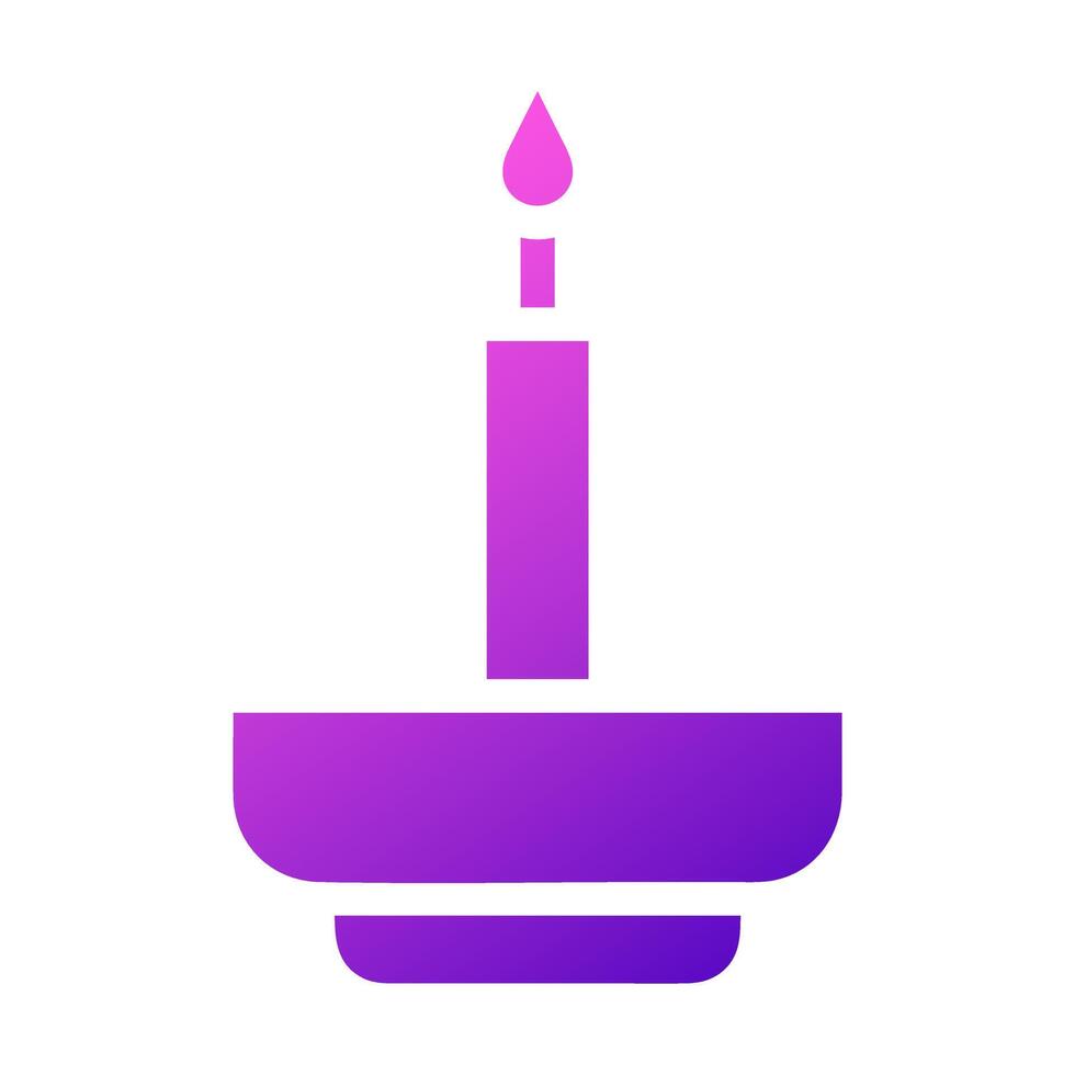 kaars icoon solide helling Purper roze kleur Pasen symbool illustratie. vector