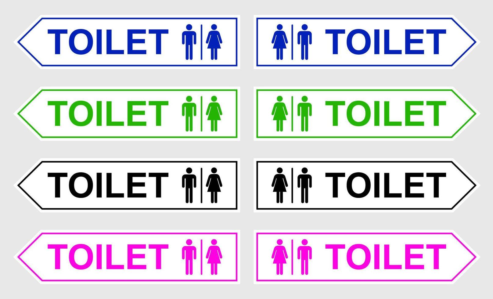 reeks toilet teken afdrukbare openbaar bewegwijzering wc symbool modern gemakkelijk minimalistische Mens vrouw silhouet ontwerp vector