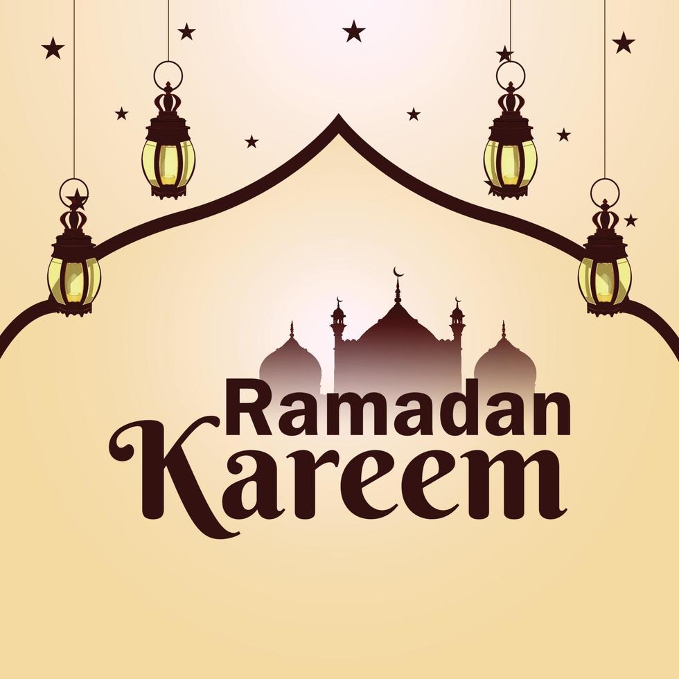 ramadan kareem creatief islamitisch festival met heilige boek kuran en arabische lantaarn vector