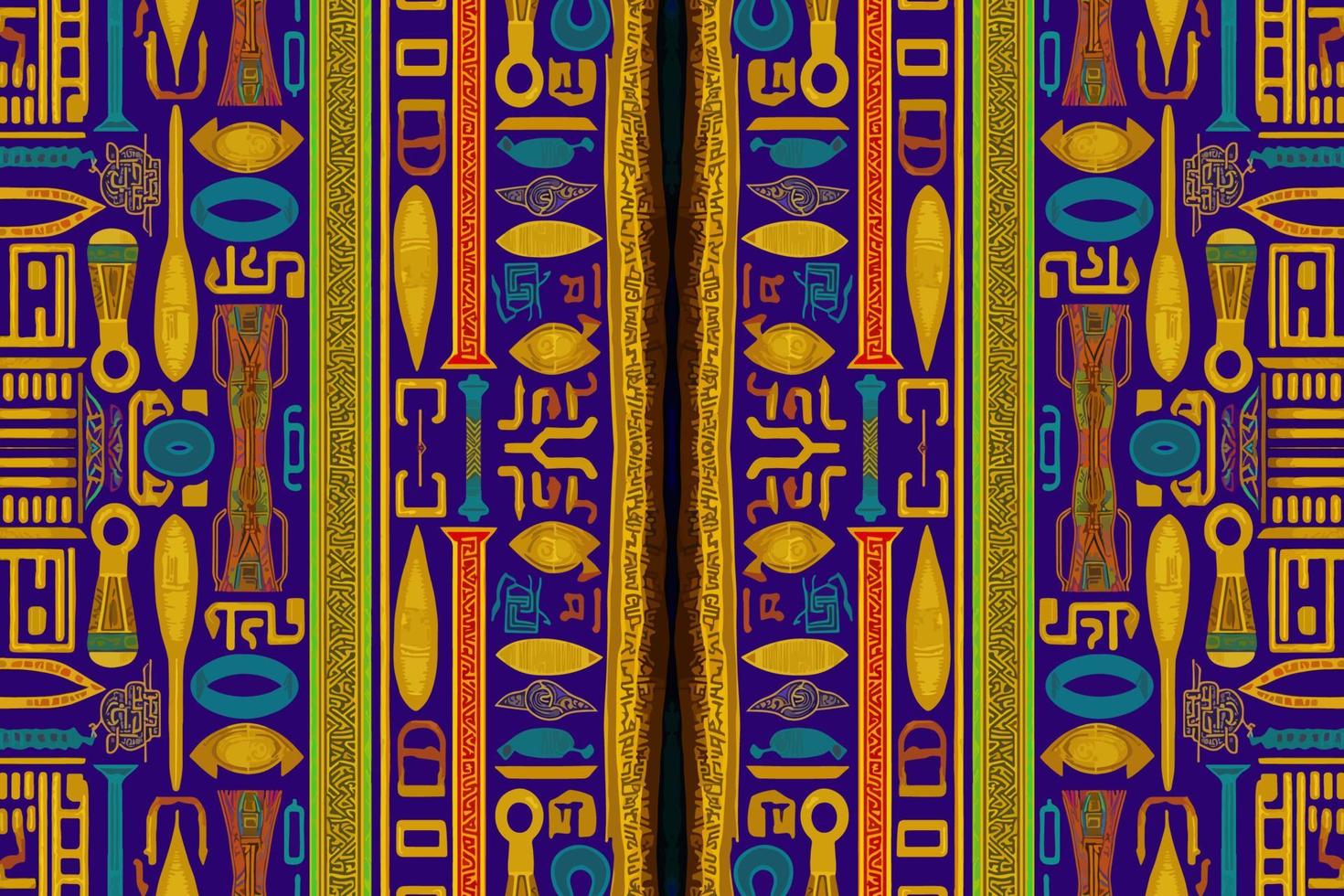 etnisch ikat Egyptische hiërogliefen patroon. abstract traditioneel volk antiek tribal grafisch lijn. structuur textiel kleding stof etnisch Egyptische patronen vector. overladen elegant luxe wijnoogst retro stijl. vector