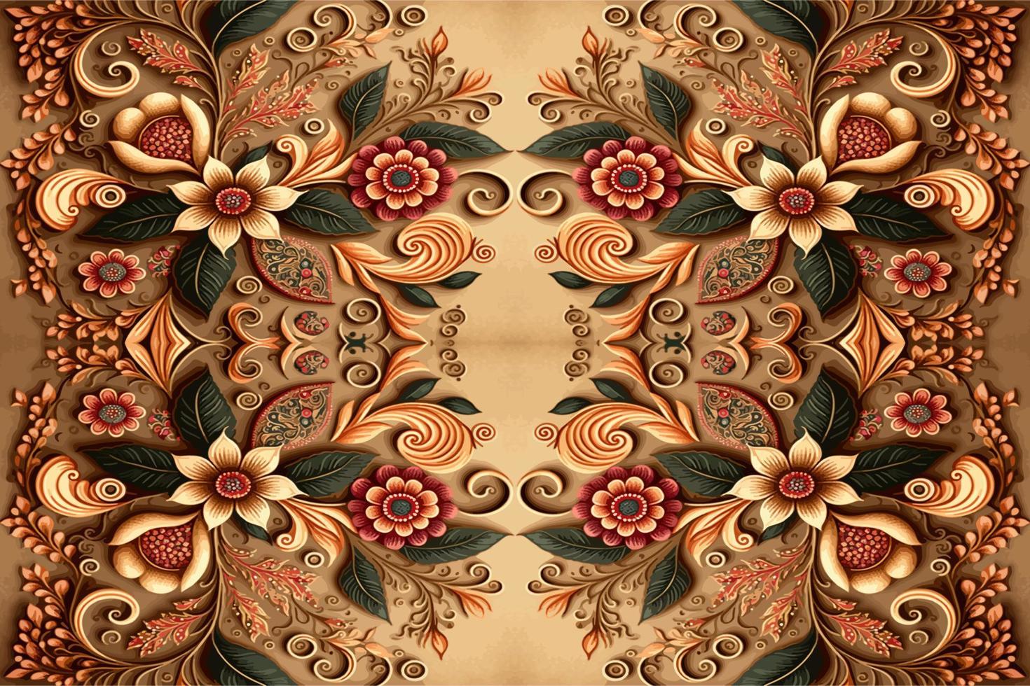 etnisch bloemen naadloos patroon gouden achtergrond. abstract traditioneel volk antiek tribal grafisch lijn. structuur textiel kleding stof Indisch patronen. overladen elegant luxe wijnoogst retro stijl. vector