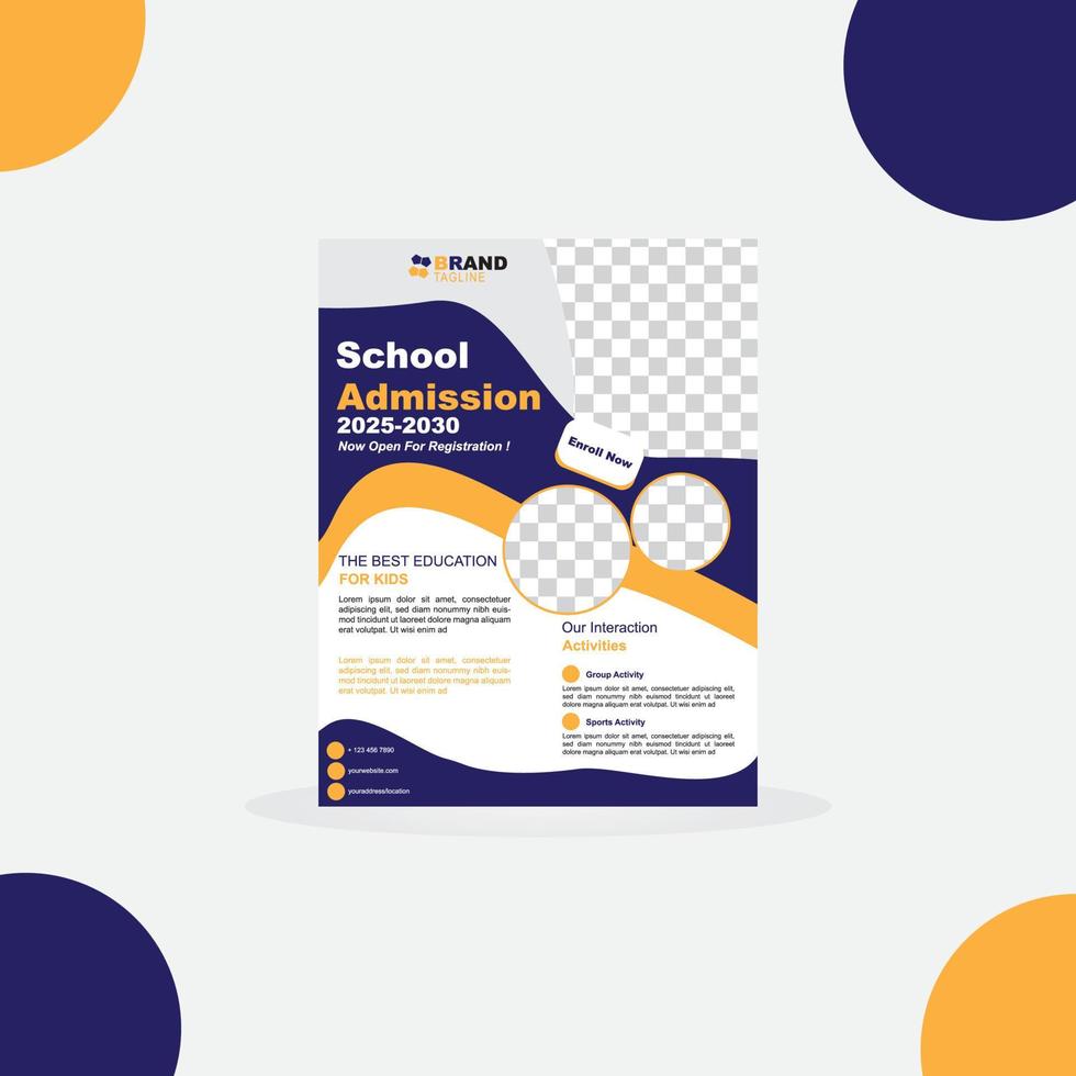 peuter- folder onderwijs school- Universiteit kleuterschool toelating folder vector