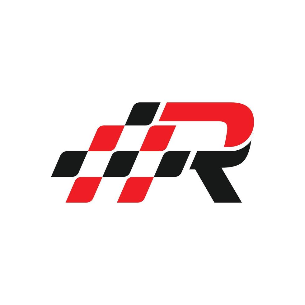 racing logo ontwerp. racing r brief vector