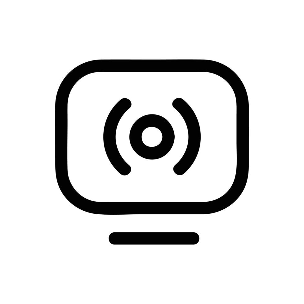 streaming TV app vector icoon, schets stijl, geïsoleerd Aan wit achtergrond.