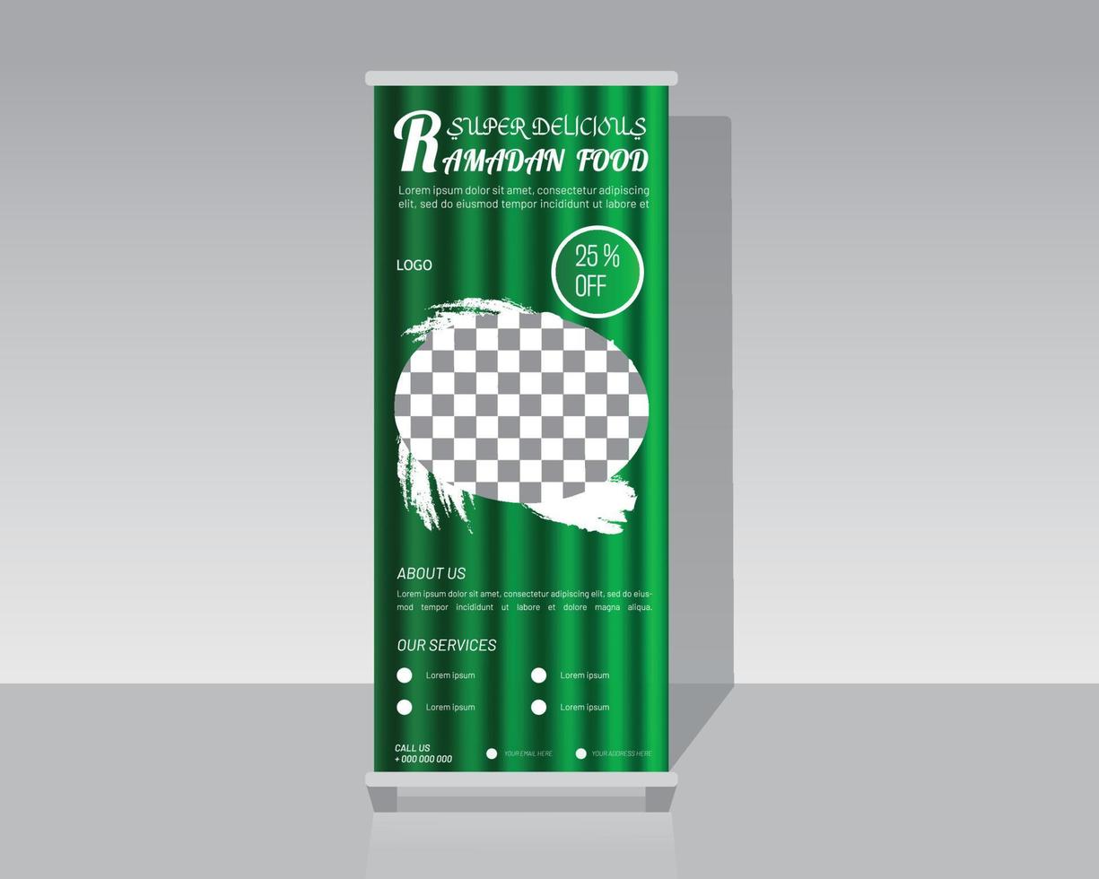 fastfood roll-up sjabloon voor spandoek vector