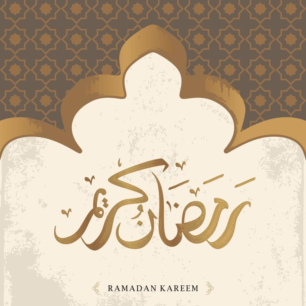 ramadan kareem-wenskaart met gouden Arabische kalligrafie betekent hulst ramadan en islamitisch ornament. geïsoleerd op een witte achtergrond. vector