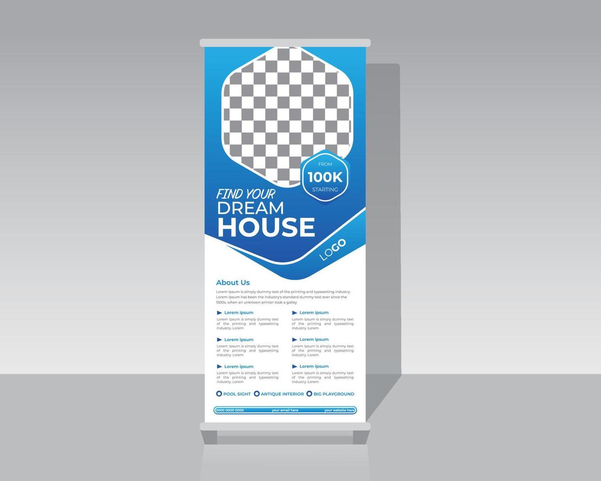 onroerend goed roll-up banner vector