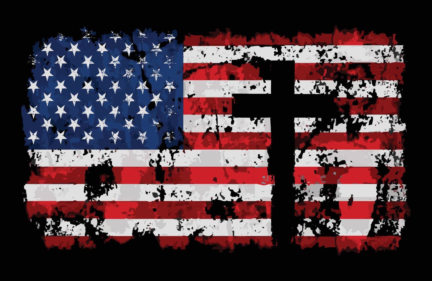 Verenigde Staten van Amerika vlag kruis ontwerp vector